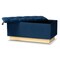 Baxton Studio Powell Glam and Luxe Navy Blue Velvet Fabric and Gold PU Leather Storage Ottoman 175-11238-Zoro - alternate 6